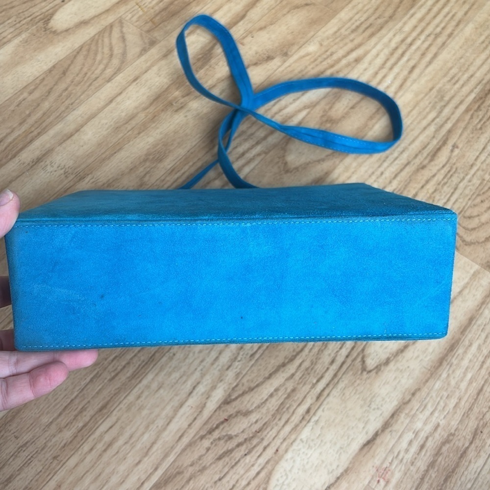 PEGABO Classic blue vintage suede square purse - Picture 3 of 9